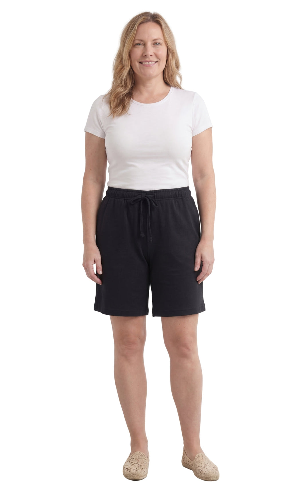 Women's Interlock Knit cotton Shorts with Elastic Waist and Adjustable Drawstring | Tracy's Unique Place