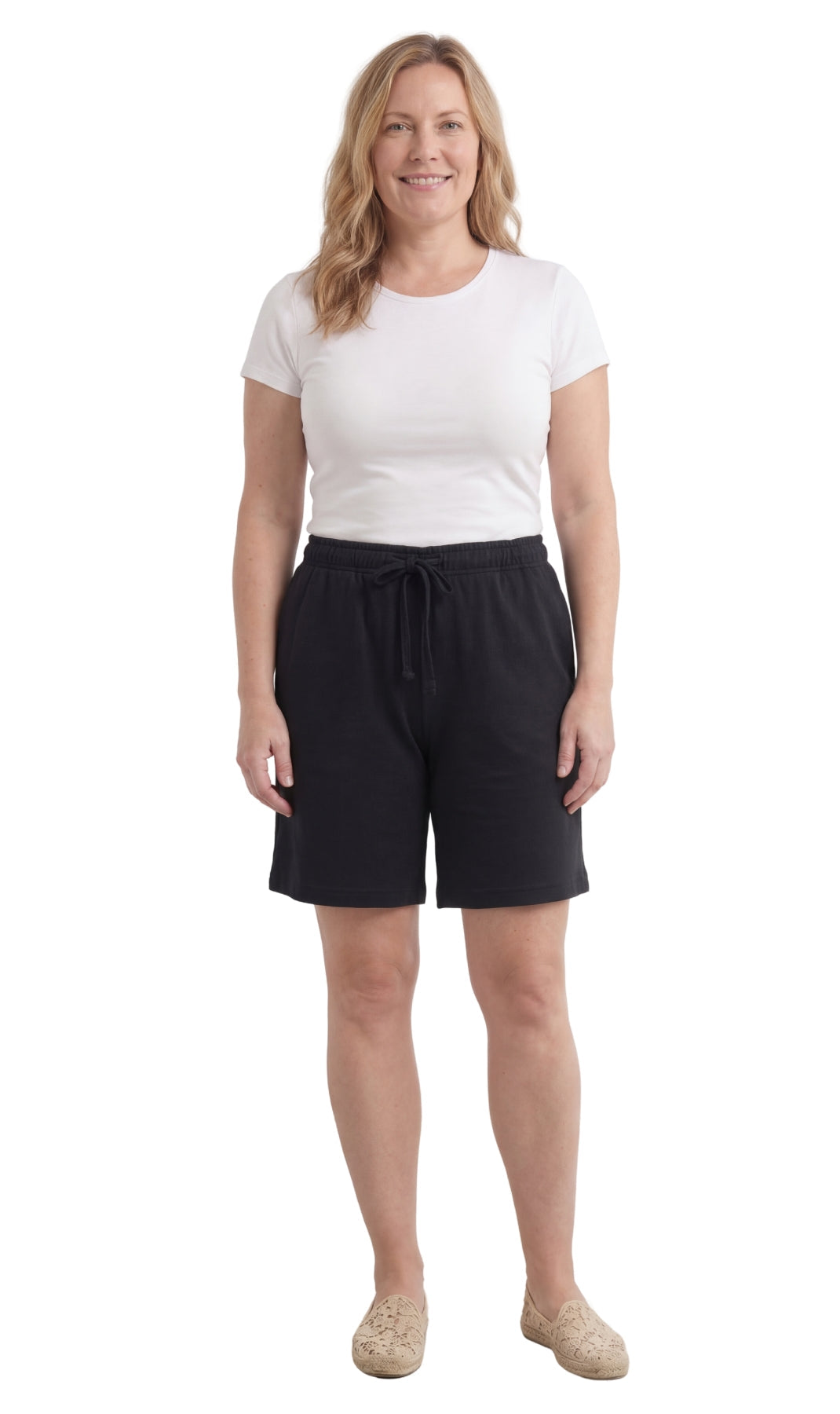 Women's Interlock Knit cotton Shorts with Elastic Waist and Adjustable Drawstring | Tracy's Unique Place