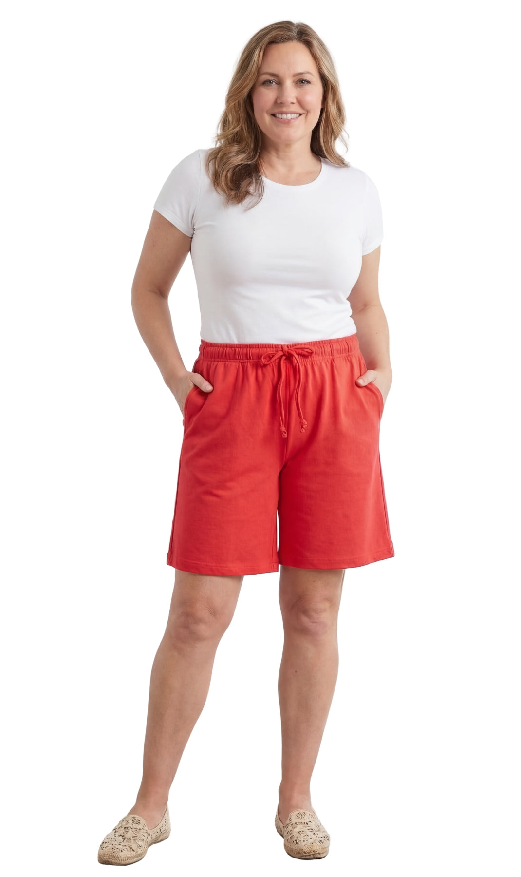 Women's Interlock Knit cotton Shorts with Elastic Waist and Adjustable Drawstring | Tracy's Unique Place