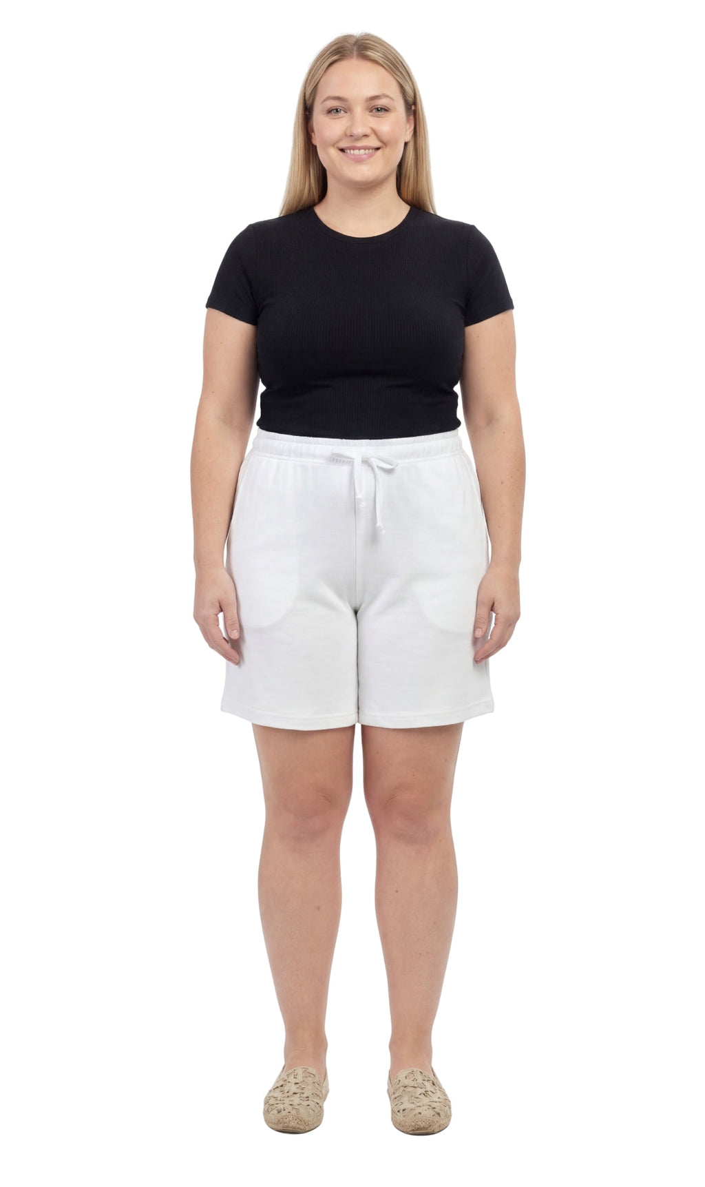 Women's Interlock Knit cotton Shorts with Elastic Waist and Adjustable Drawstring | Tracy's Unique Place