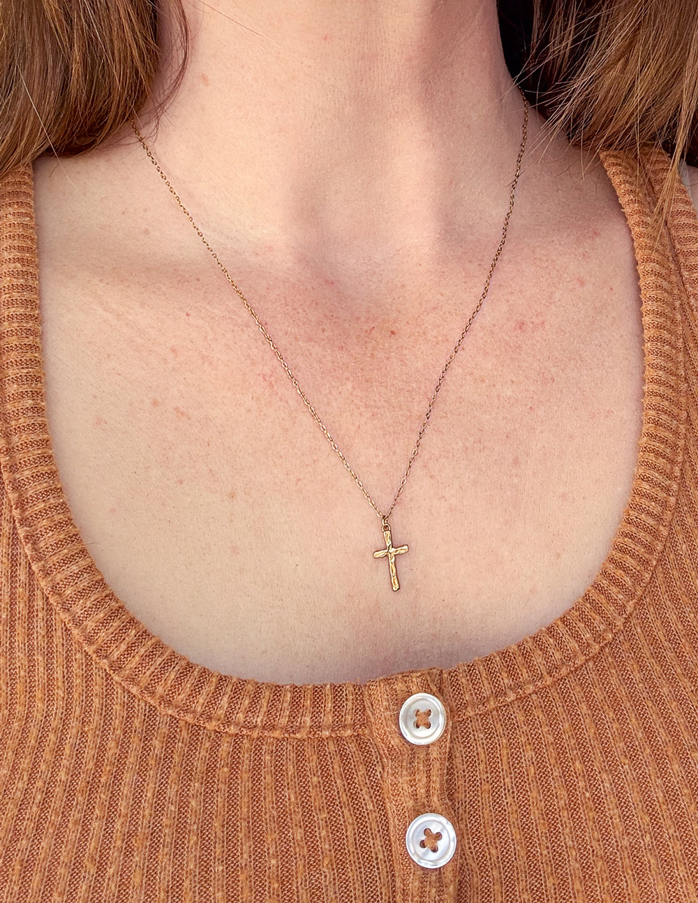 Textured Cross Necklace | Elevated Faith - Tracy's Uniquer Place