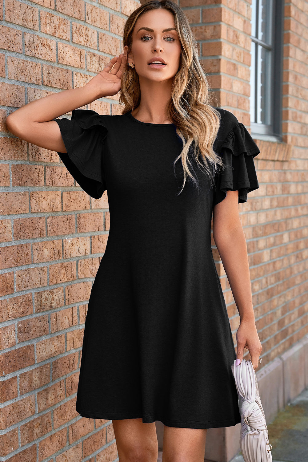 Callie Ruffle Short Sleeve Dress | Tracy's Unique Place