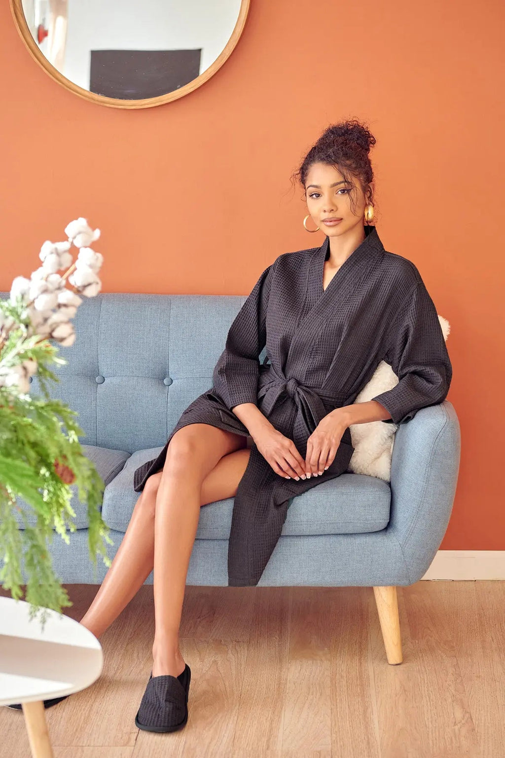 Knee-Length Waffle Women's Robe | Tracy's Unique Place