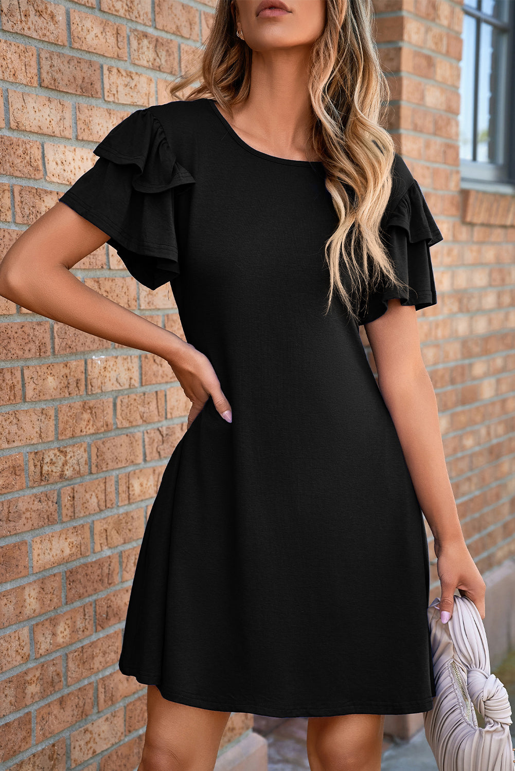 Callie Ruffle Short Sleeve Dress | Tracy's Unique Place
