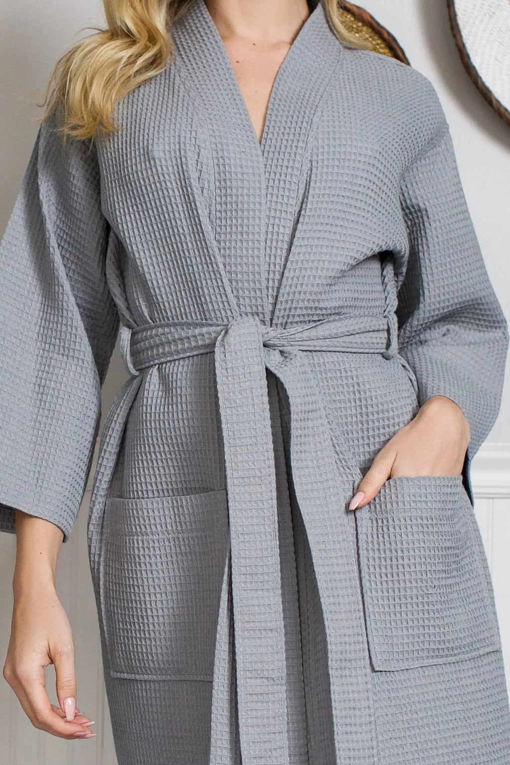 Knee-Length Waffle Women's Robe | Tracy's Unique Place