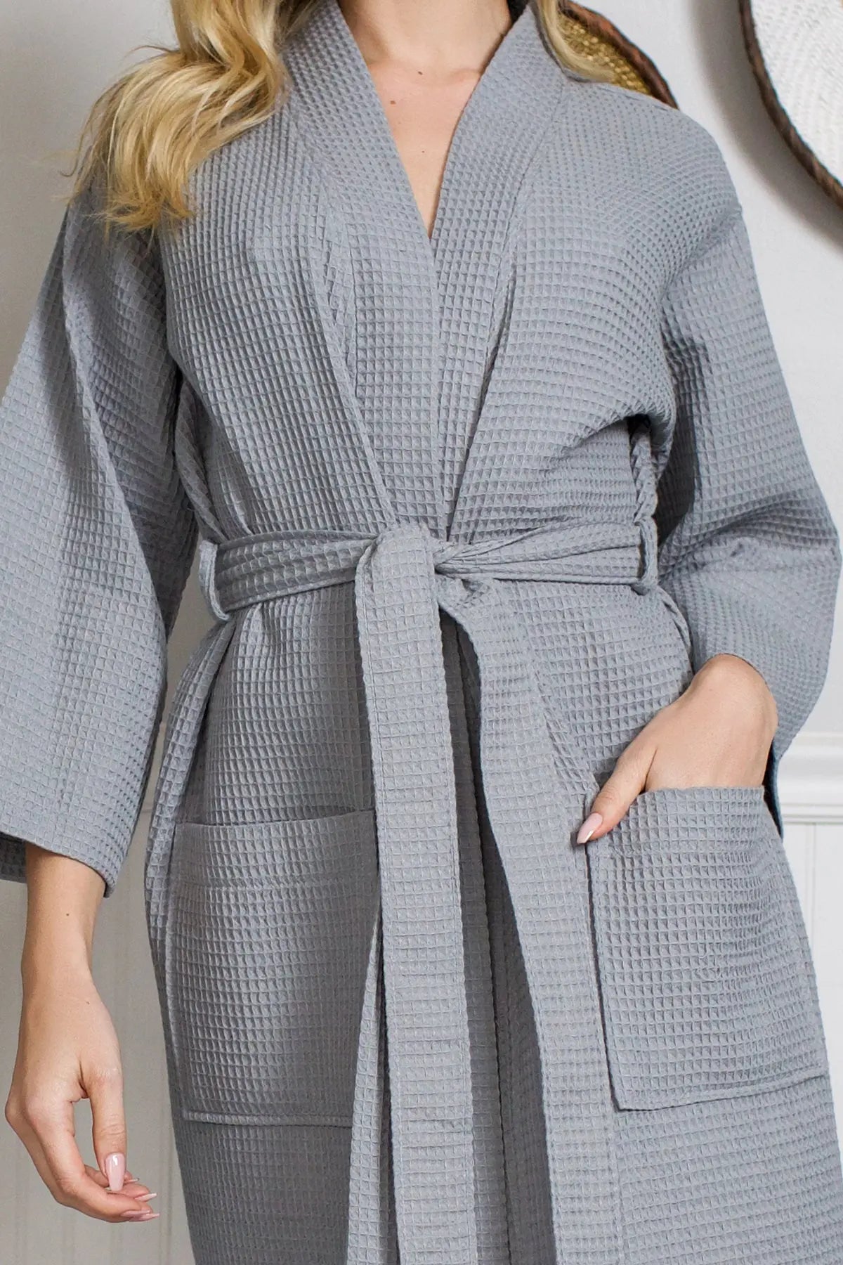 Knee-Length Waffle Women's Robe | Tracy's Unique Place