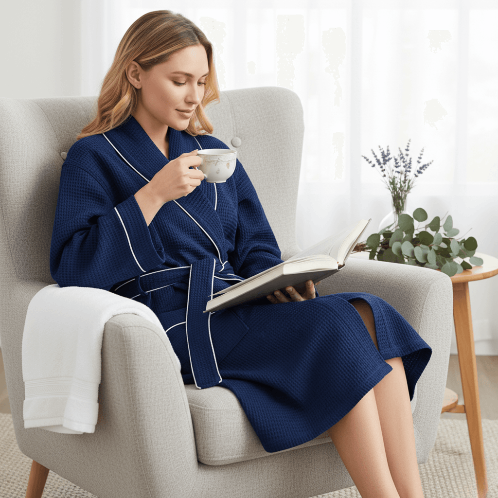 Knee-Length Waffle Women's Robe | Tracy's Unique Place