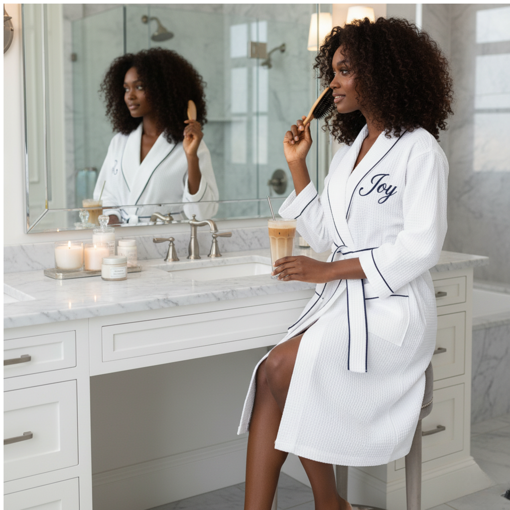 Knee-Length Waffle Women's Robe | Tracy's Unique Place