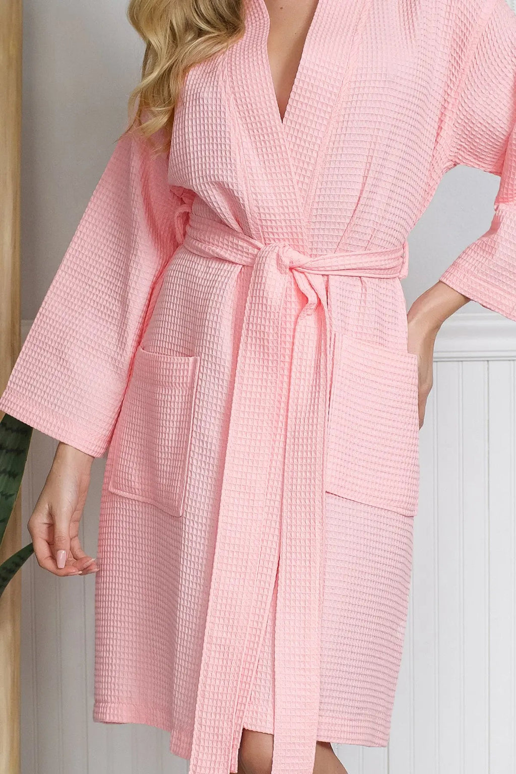 Knee-Length Waffle Women's Robe | Tracy's Unique Place