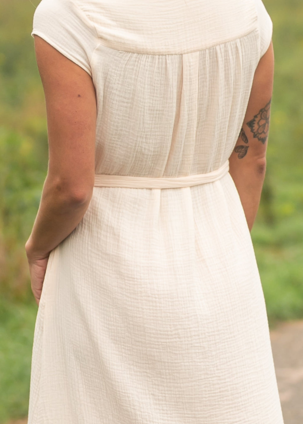 Willow Blush Pink Cotton Gauze Midi Dress | Tracy's Unique Place