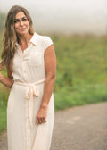Willow Blush Pink Cotton Gauze Midi Dress | Tracy's Unique Place